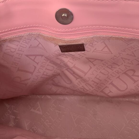 Furla Blush Side Zipper Expanding Leather Tote Satchel Bag Handbag Pink Leather - Picture 8 of 12